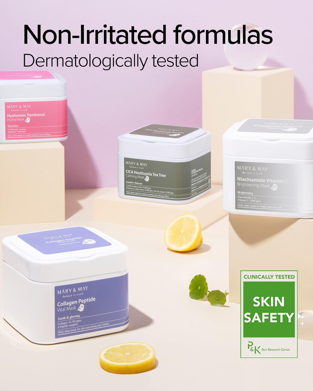 Mary&May Collagen Peptide Vital Mask eco packaging detail promotes responsible consumer choices