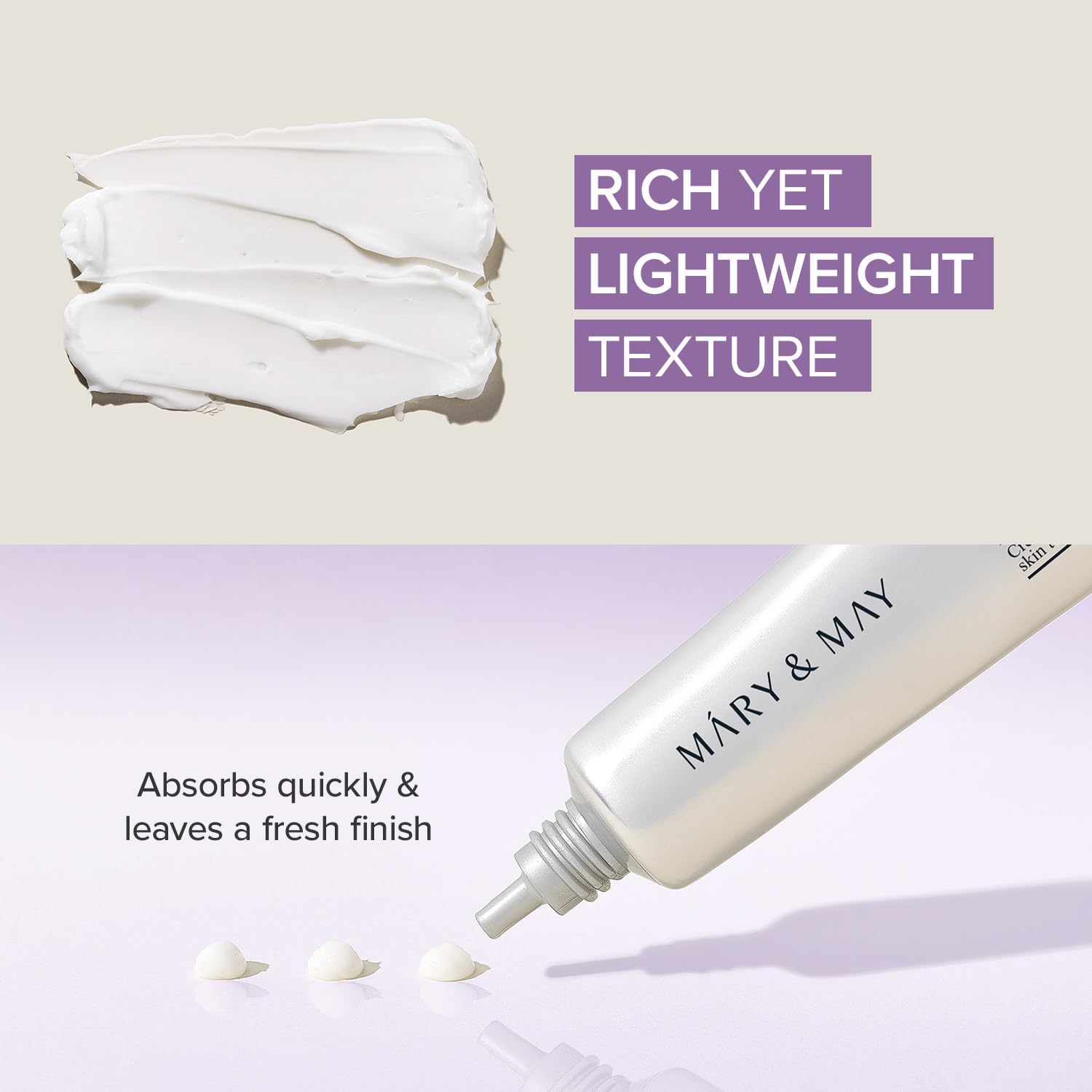 Mary&May cream being gently dabbed around the eye area for absorption.