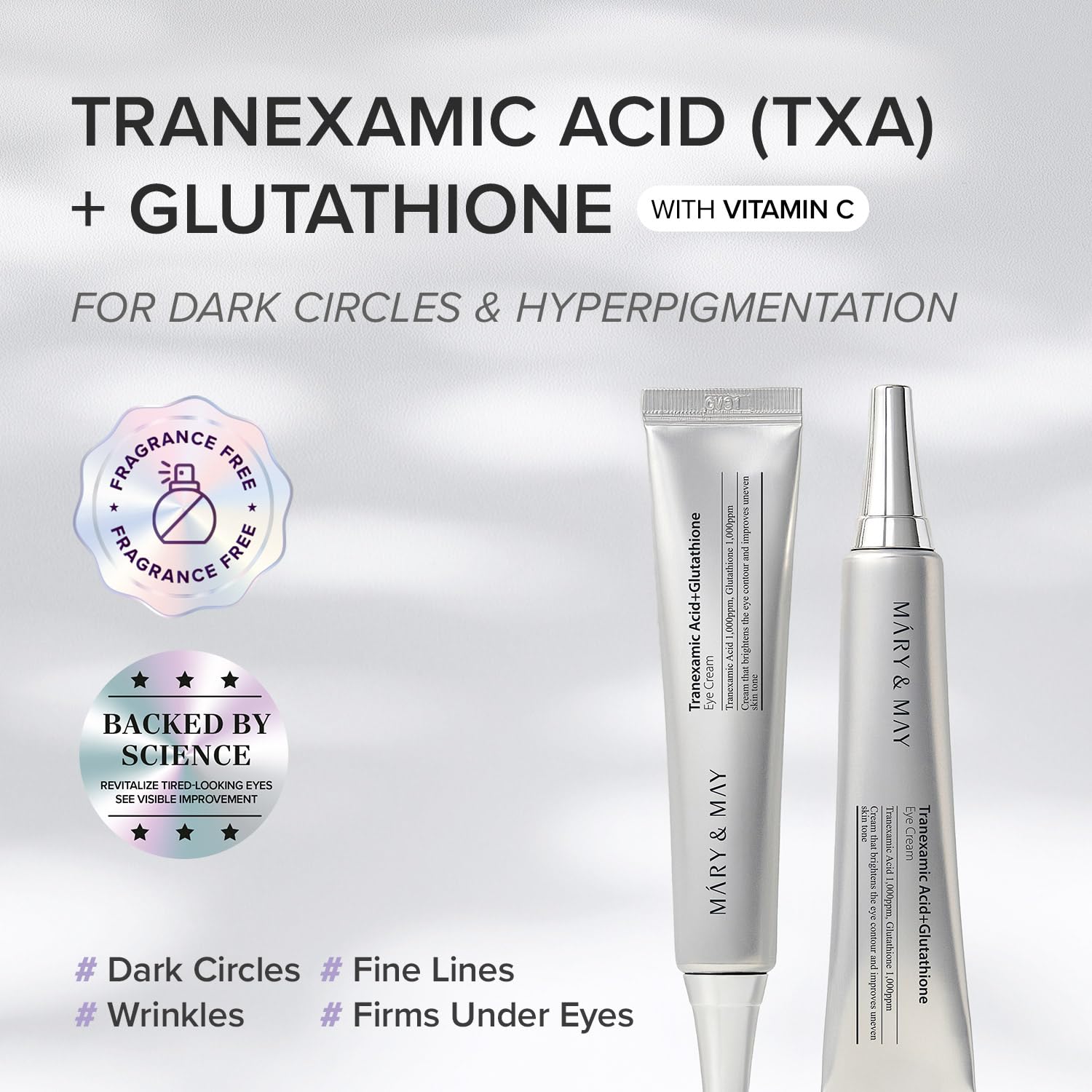 Mary&May Glutathione Eye Cream Set mini jar for on-the-go daily use.