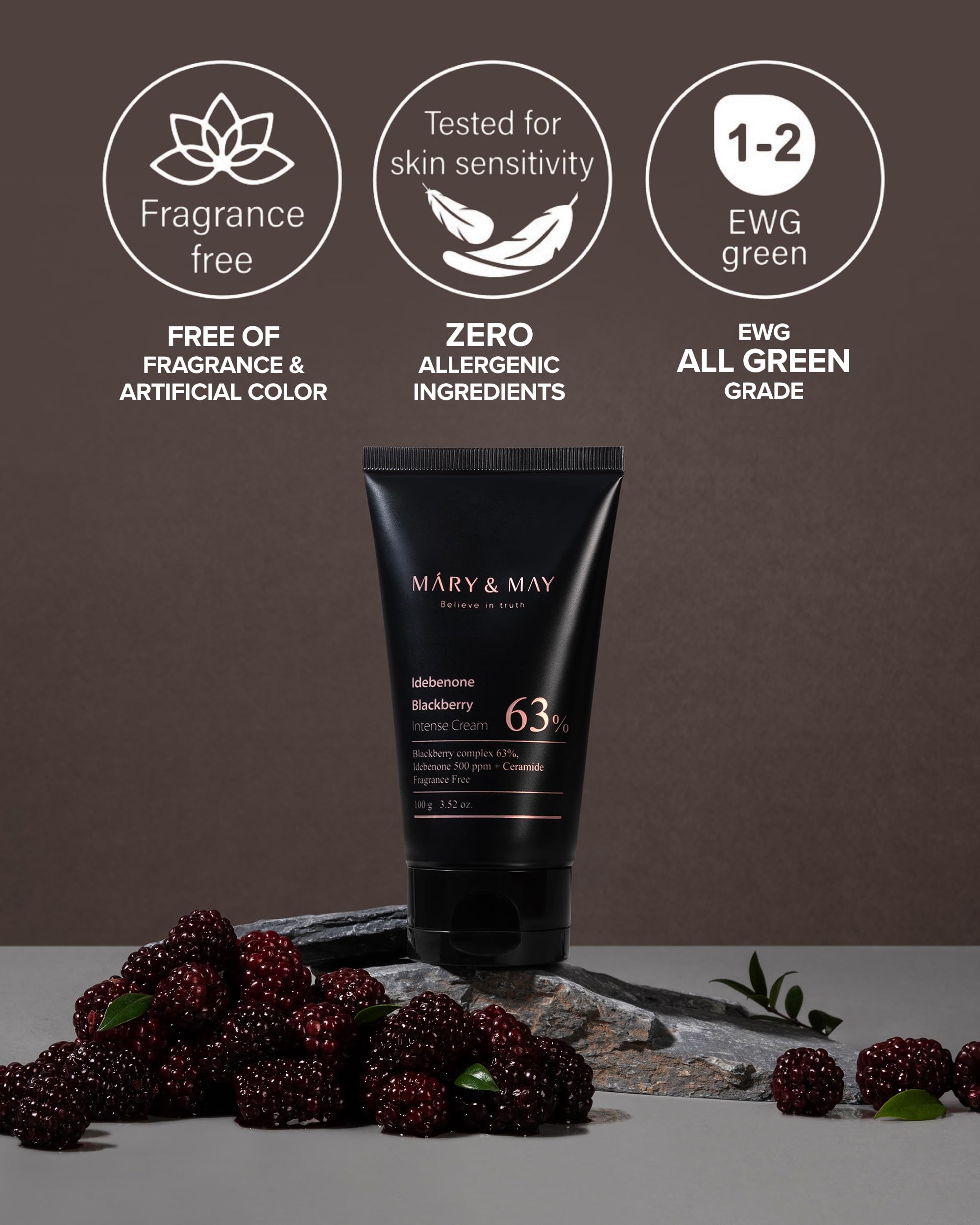 Radiant skin glow after using Mary&May Idebenone Blackberry Cream