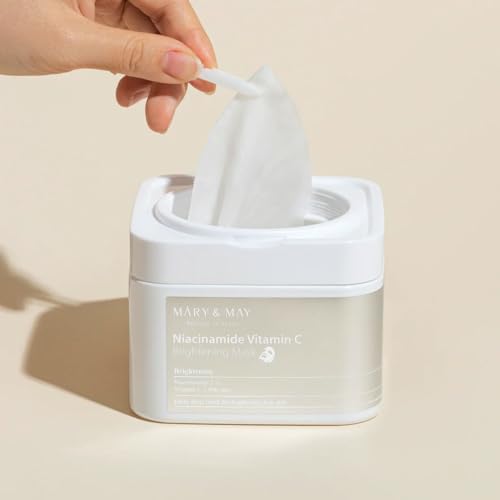 Mary&May Niacinamide Vitamin C Mask closeup texture emphasizes gentle, non-irritating care.
