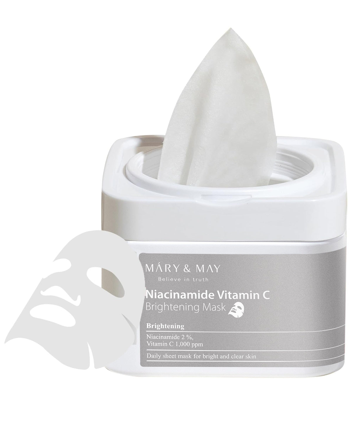 Mary&May Niacinamide Vitamin C Mask sheets pack supports daily hydration and brighter skin.