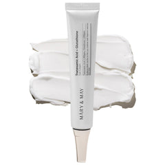 Mary&May TXA eye cream bottle demonstrates targeted under-eye care and brightening potential.