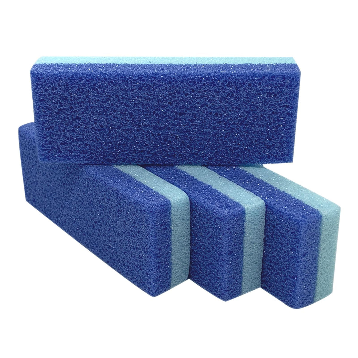 MARYTON front view of four blue pumice stones showing bundle and color for convenient replacement