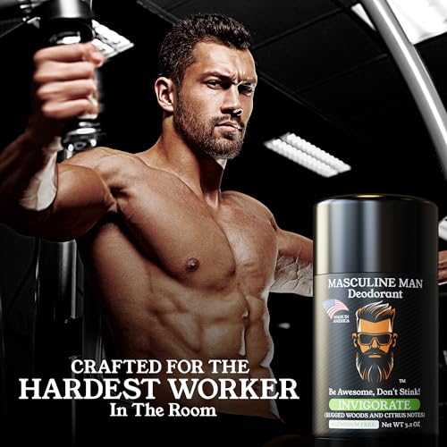 MASCULINE MAN Invigorate aluminum-free formula suitable for sensitive skin.