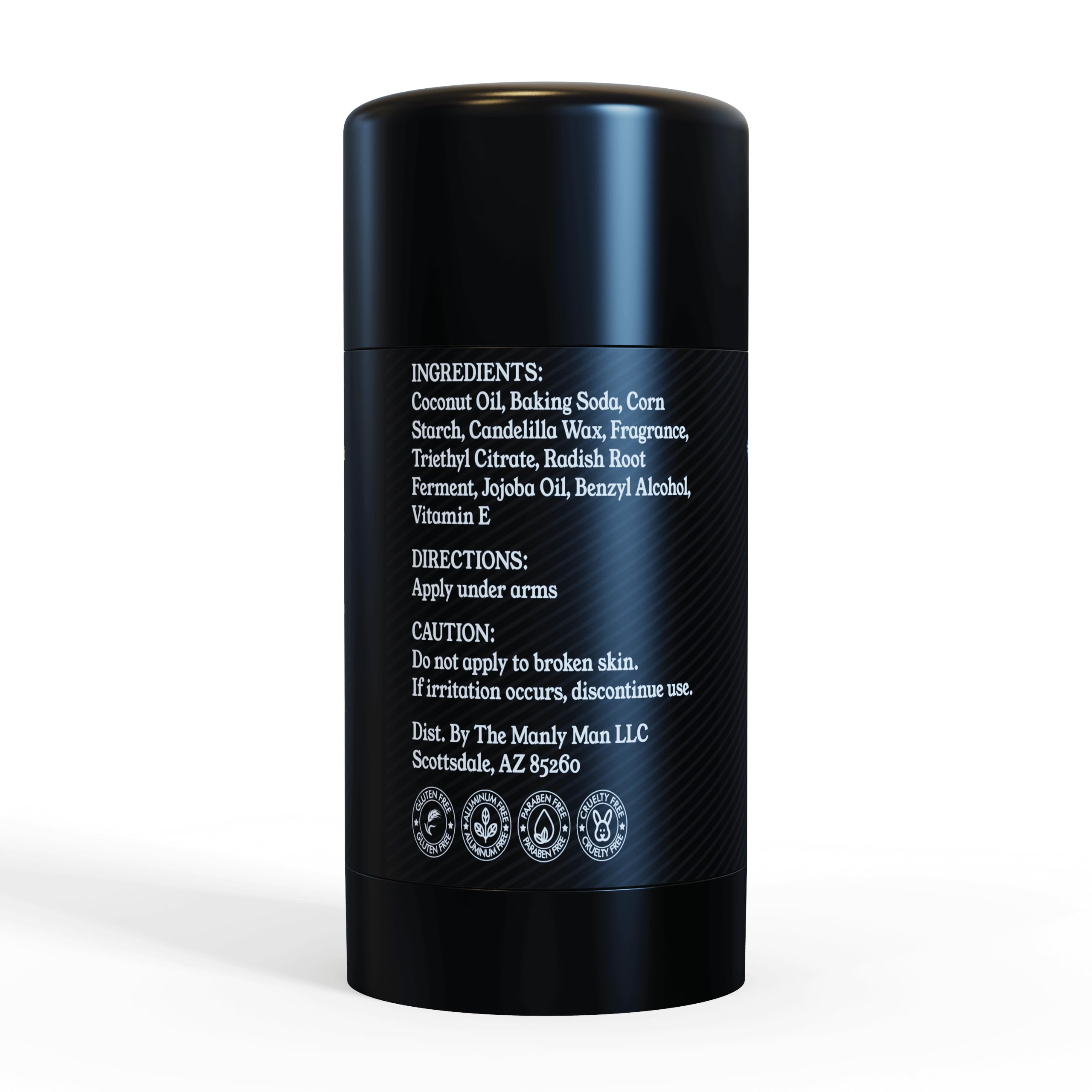 MASCULINE MAN Invigorate USA-made deodorant in travel-friendly packaging.