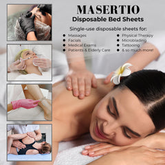Masertio bed cover with face cut-out demonstrating comfortable treatment access