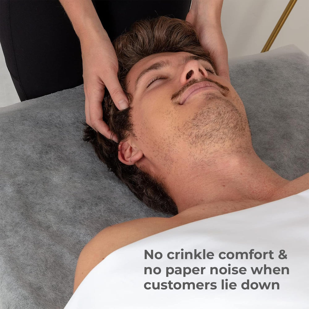 Masertio spa setup with disposable sheets used across multiple services