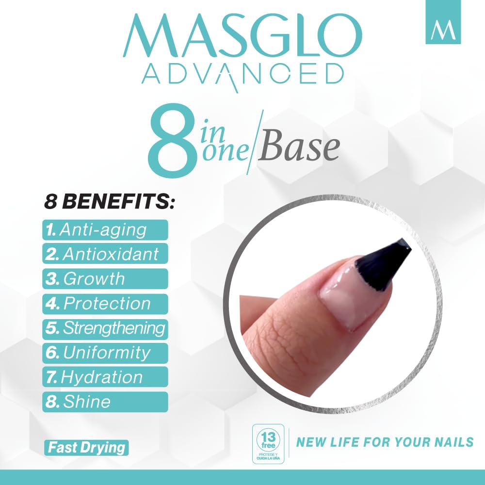 MASGLO celery seed actives nails image highlights keratin boost for stronger nails.