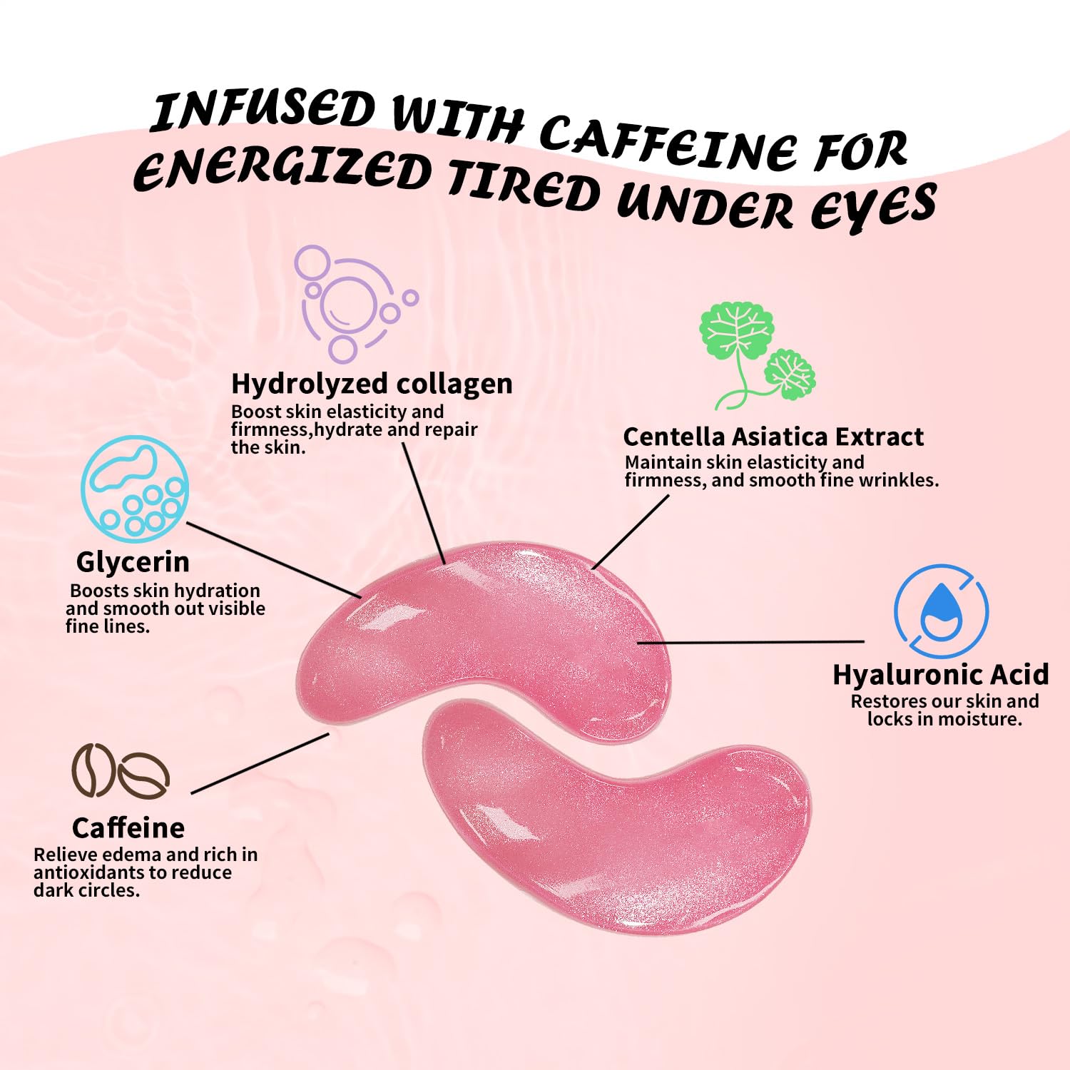 Maskiss eye patches applied under-eye area showing cooling effect after 20 minutes.