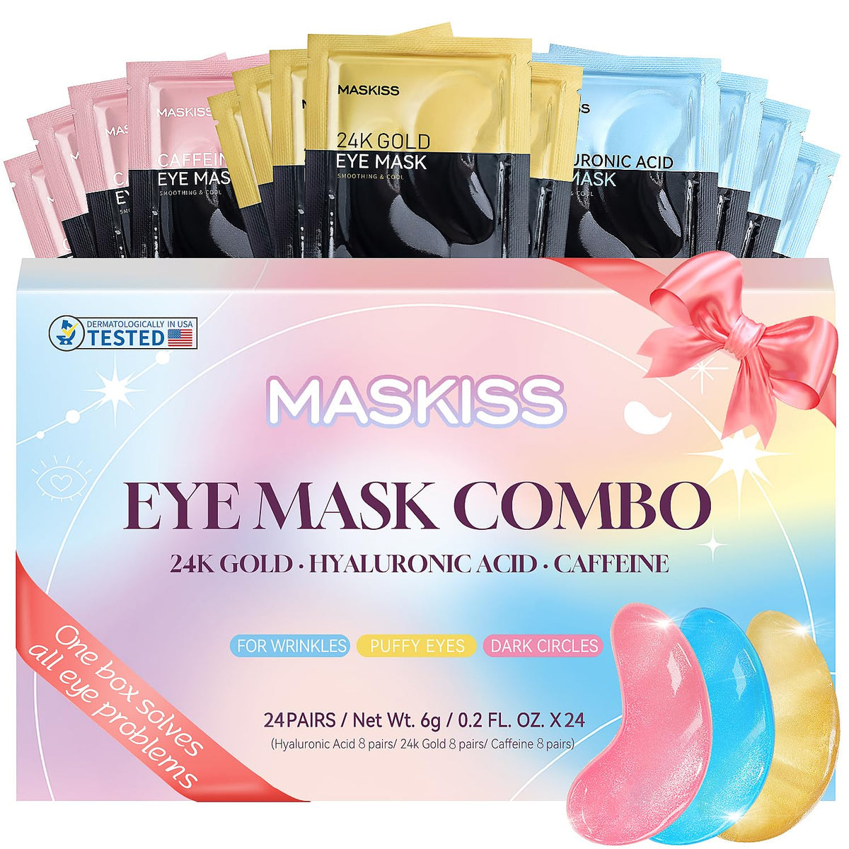 Maskiss under eye patches 24 pairs offer brightening and soothing hydration.