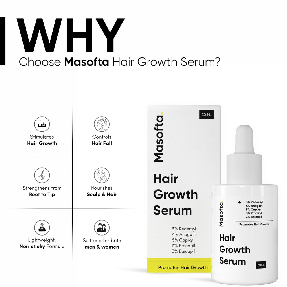 Masofta hair strands thickening closeup indicates stronger hair health