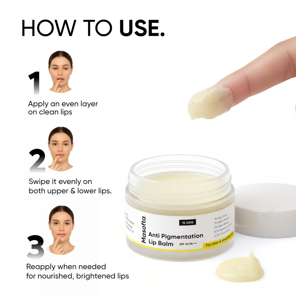 Masofta lip balm deeply moisturizes, leaving lips soft and supple after use.