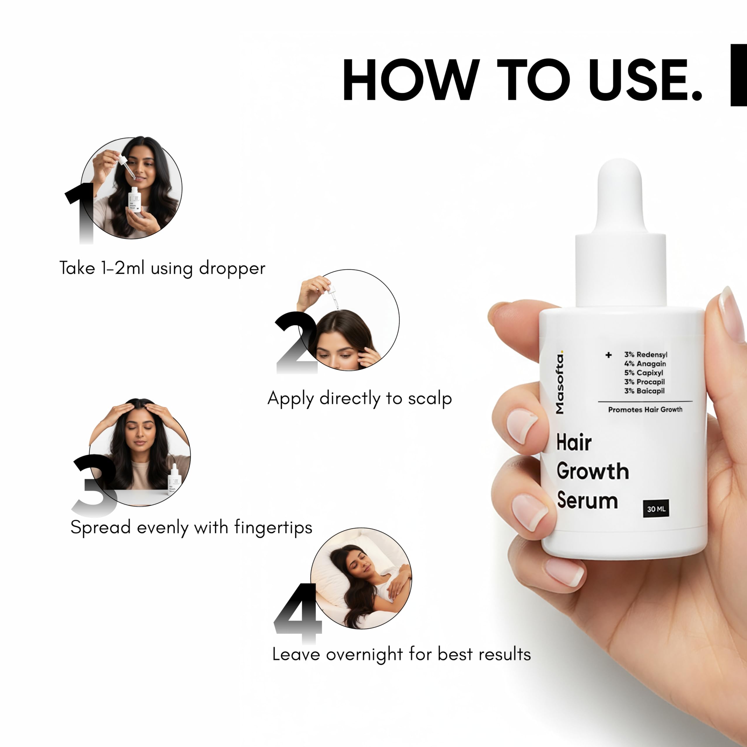 Masofta rosemary biotin nourish hair care visual emphasizes scalp health