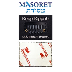 Masoret Keep-Kippah Clip Set worn in hair provides secure hold at events