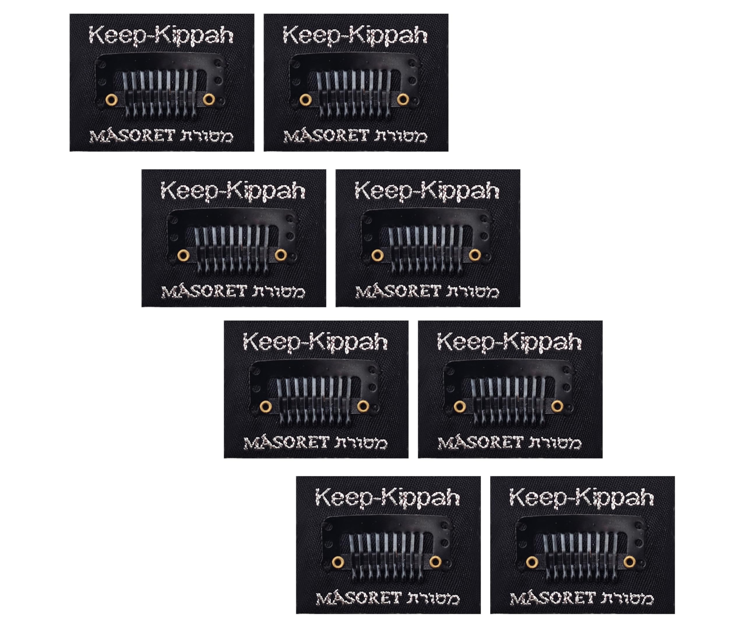 Masoret Keep-Kippah Clip Set front view secures Kippahs during ceremonies
