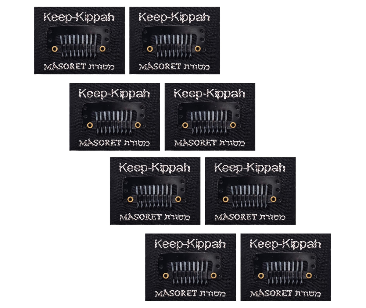 Masoret Keep-Kippah Clip Set front view secures Kippahs during ceremonies