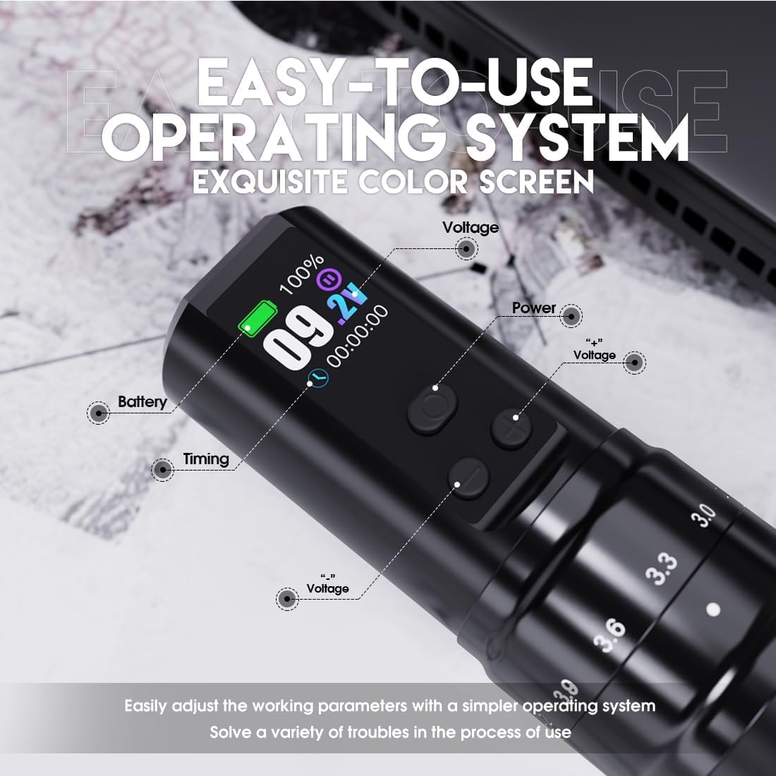 MAST TATTOO Fold2 Pro Mcore-C1 motor supports smooth operation.