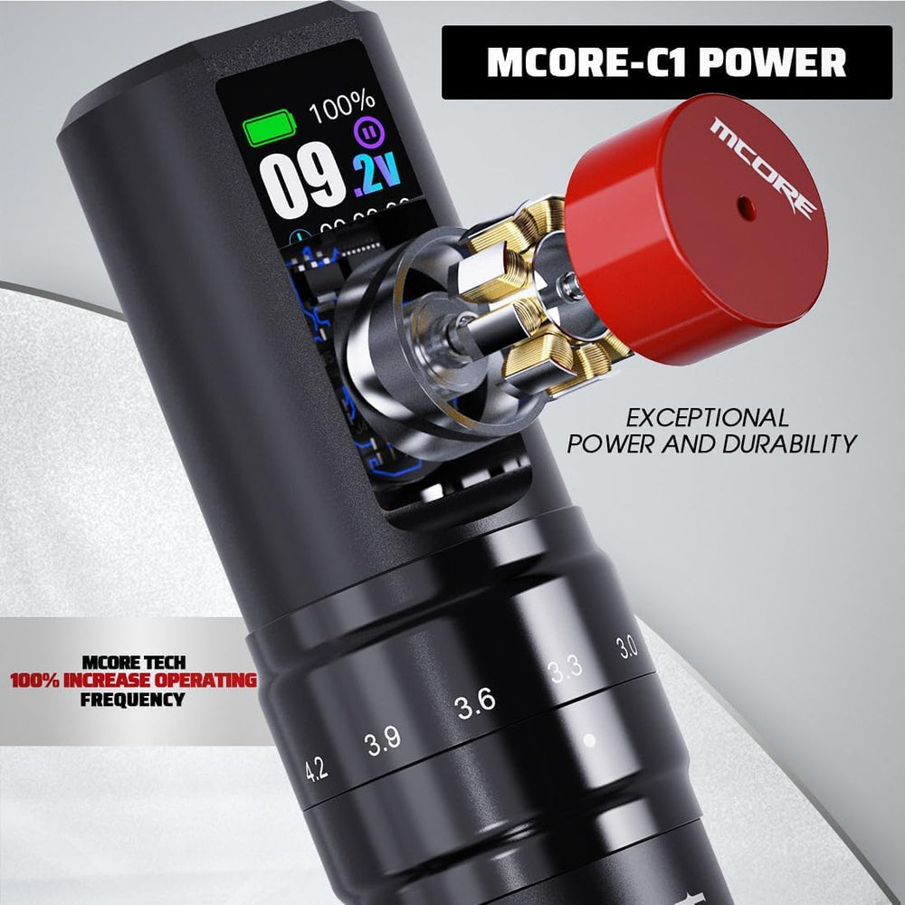 MAST TATTOO Fold2 Pro stroke adjustment knob for on-demand tuning.