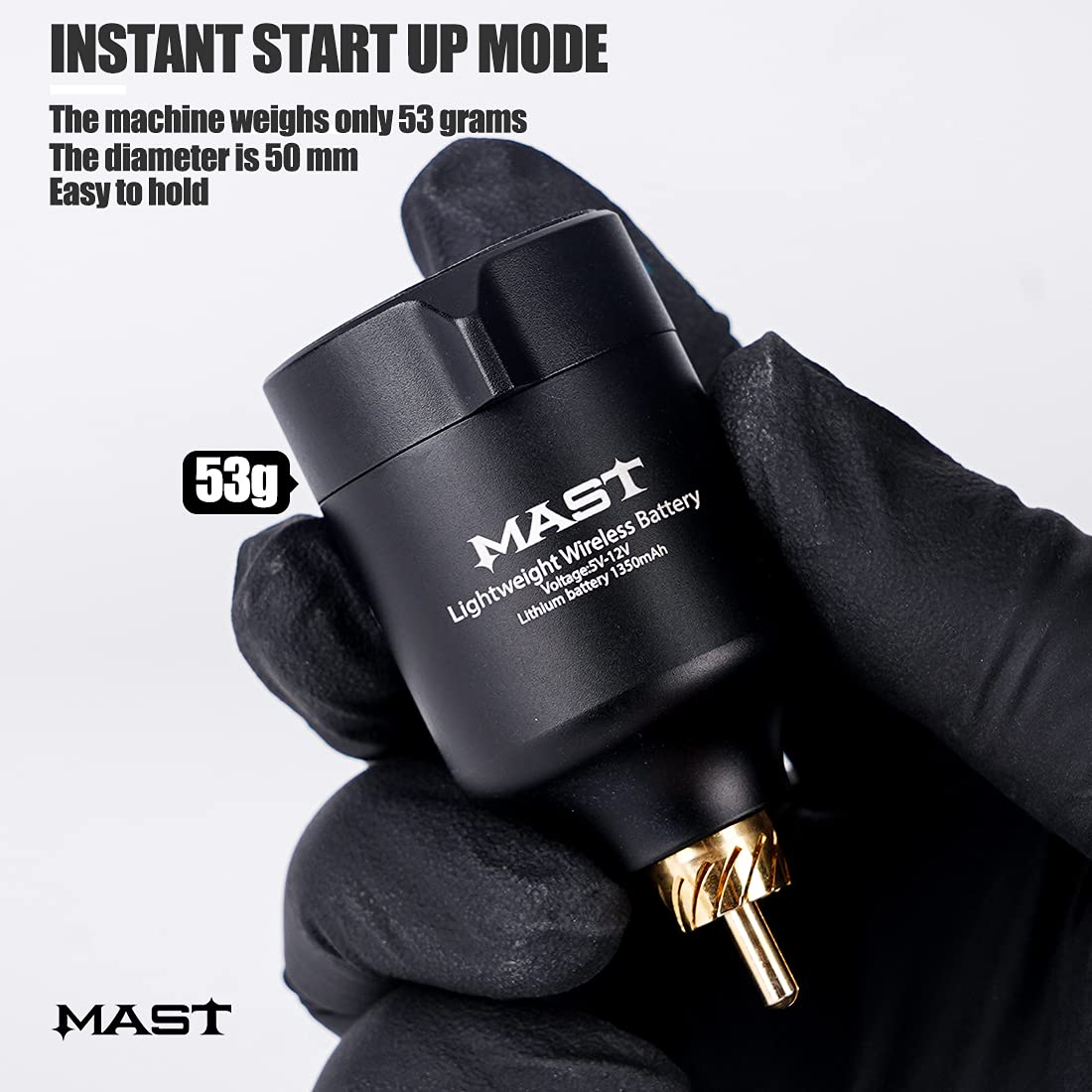 MAST TATTOO Wireless power supply with two batteries for uninterrupted tattooing