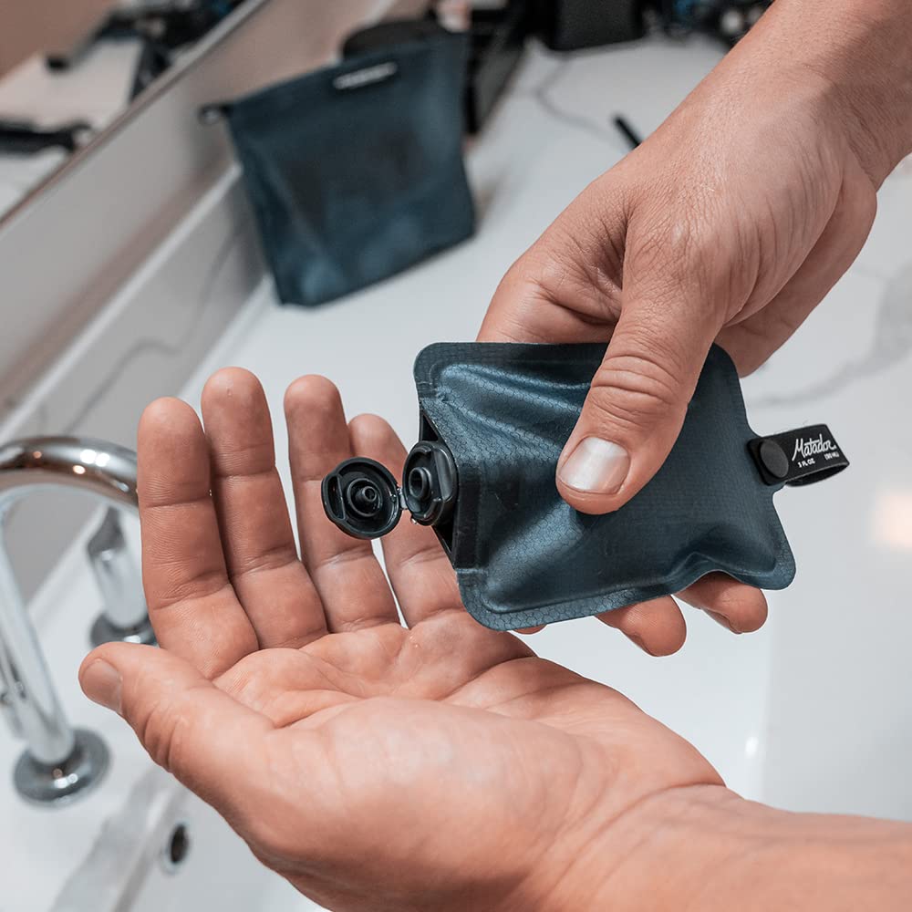 Matador Toiletry Bottles snap loop allows hanging and quick labeling