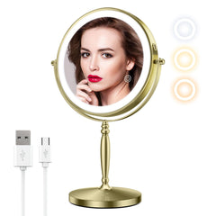 Matekxy 8in lighted makeup mirror with 1x and 10x magnification for precise makeup