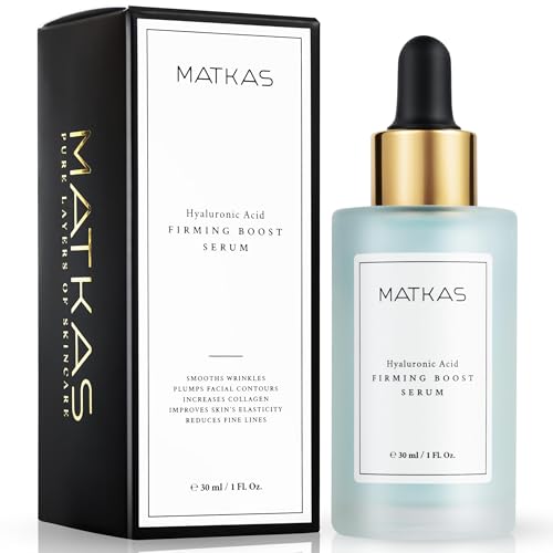 MATKAS Korean Firming Boost Serum bottle highlights anti-aging hydration for dry skin