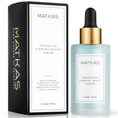 MATKAS Korean Firming Boost Serum bottle highlights anti-aging hydration for dry skin