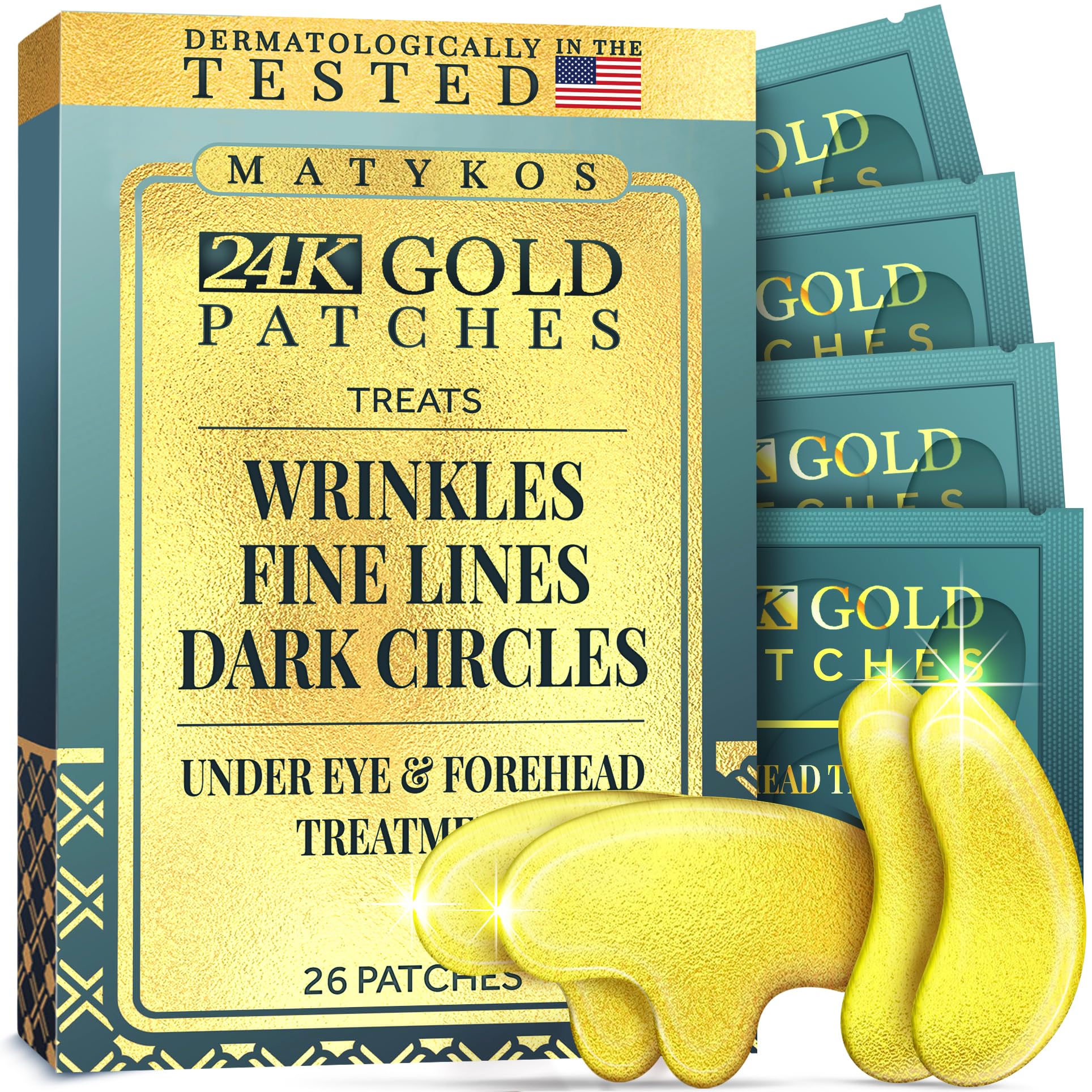 Matykos forehead patches closeup for smoother look with night care benefits