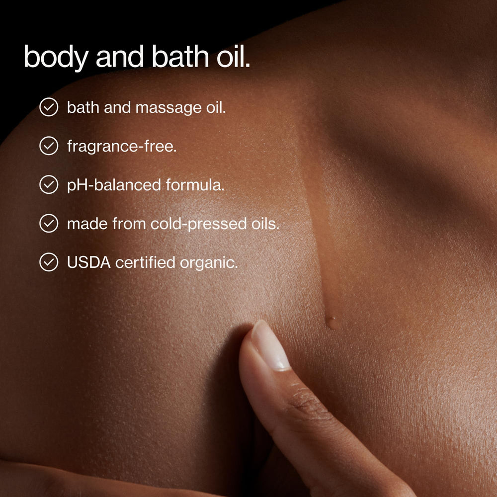 Maude Oil No. 0 daily-routine application demonstrates simple, pump-based moisturization.