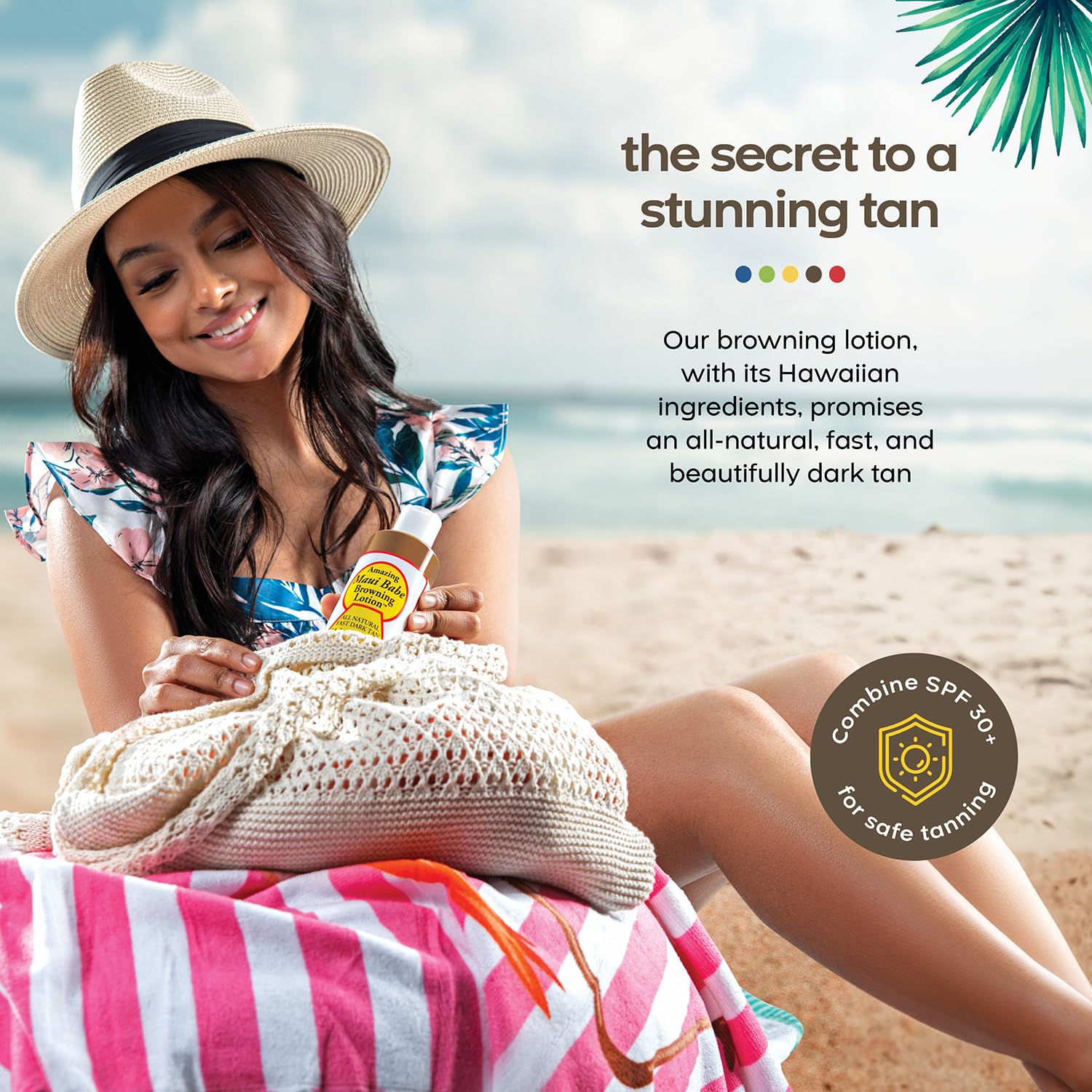 Maui Babe Browning Lotion ingredients with vitamins and antioxidants for skin nourishment
