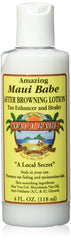 Maui Babe after-browning-lotion-bottle extends tan and moisturizes skin.
