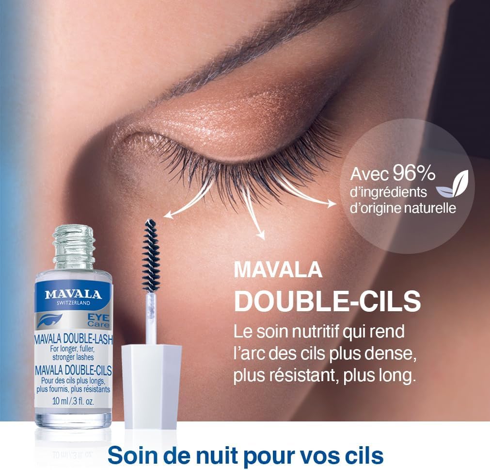 MAVALA Double Lash before-after highlights lash improvement visuals