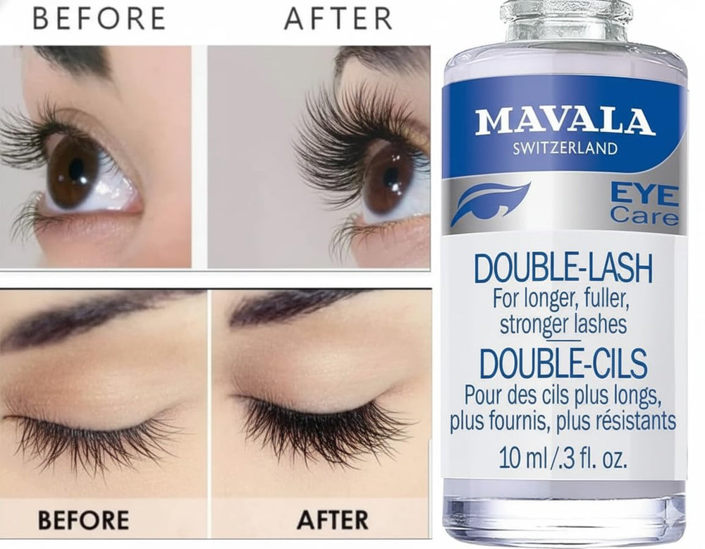 MAVALA Double Lash serum brush applying to lashes for density