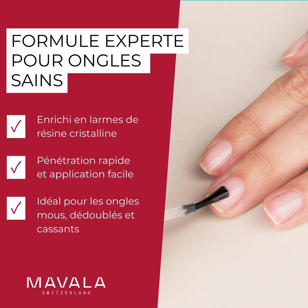 MAVALA Scientifique K+ crystal resin tears visual implying natural nail reinforcement