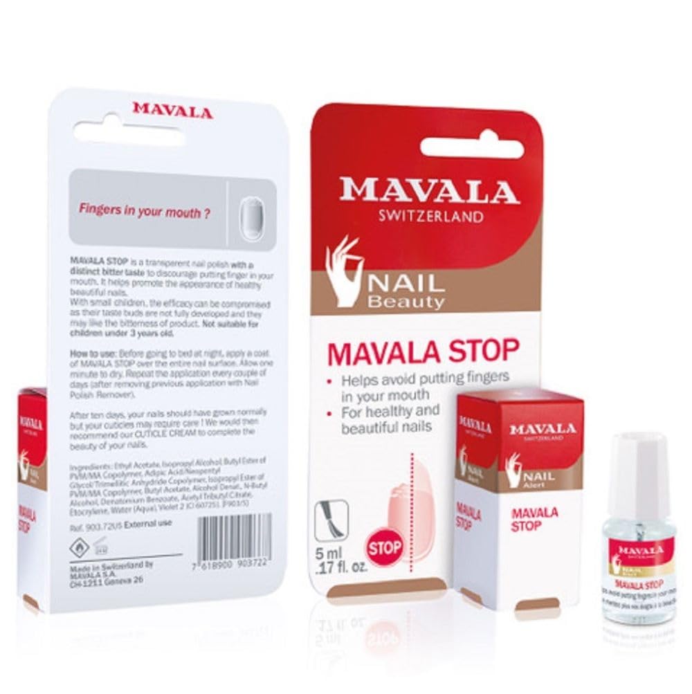 Mavala Stop deterrent nail polish application brush aids deterrence