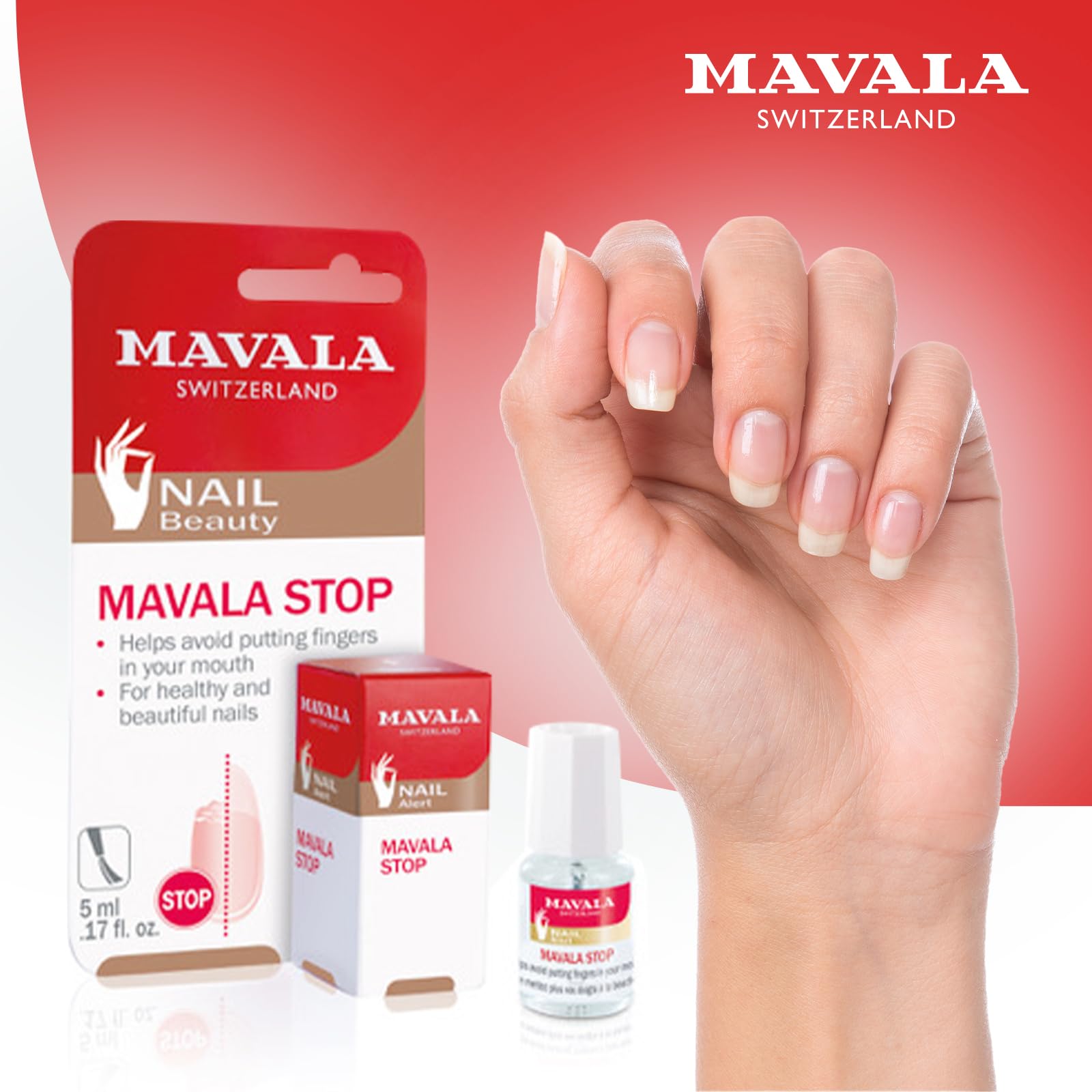 Mavala Stop deterrent nails after use show healthier appearance