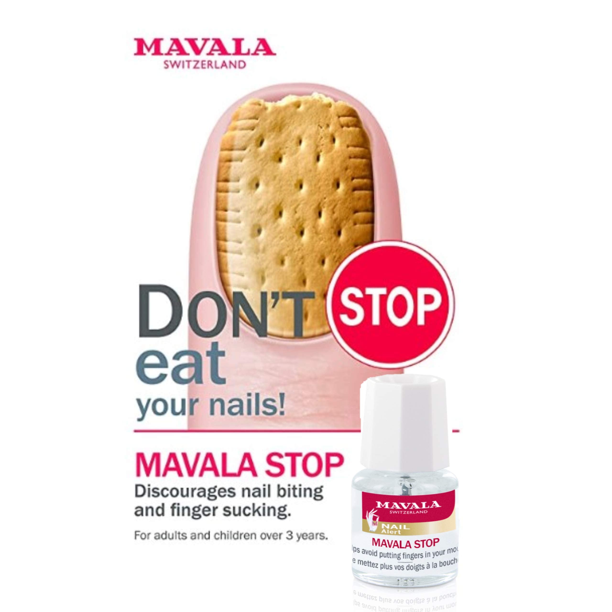 Mavala Stop deterrent packaging label highlights shelf life and usage