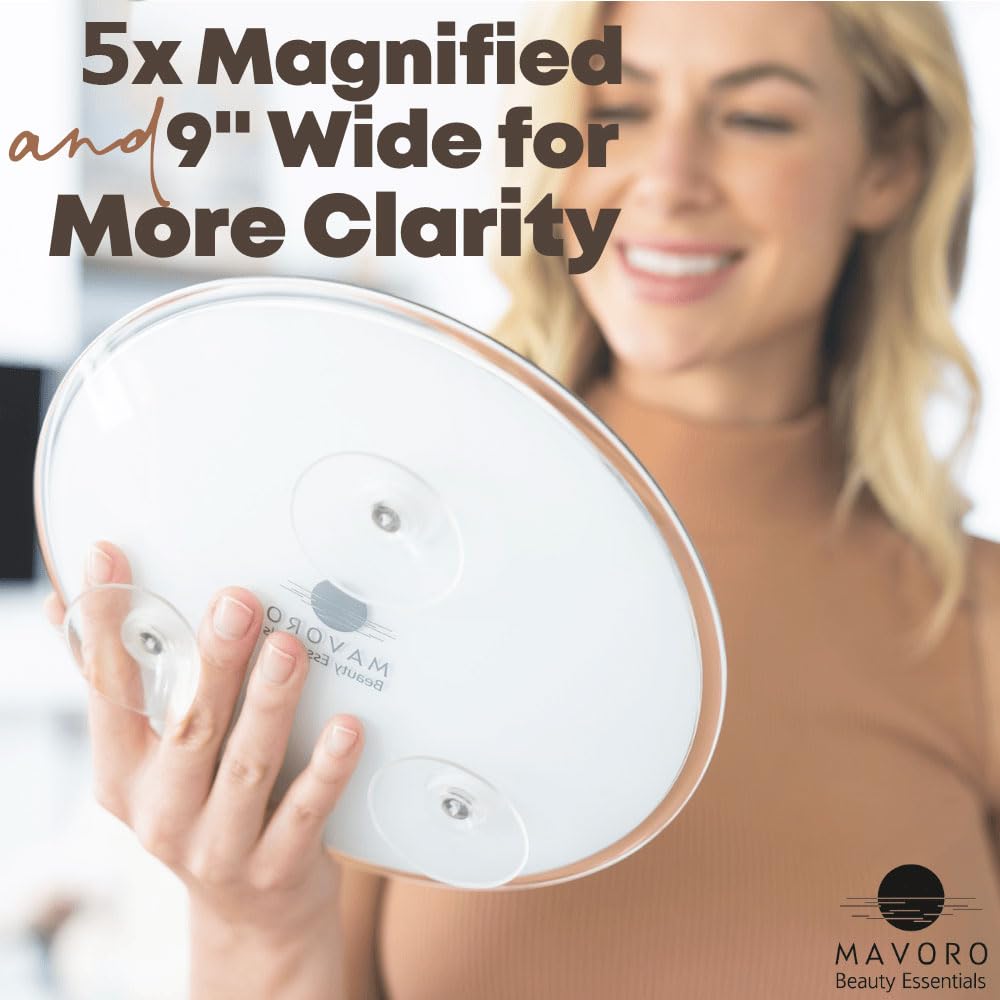 Mavoro glass distortion-free magnifier delivers crystal clarity for precise grooming tasks.