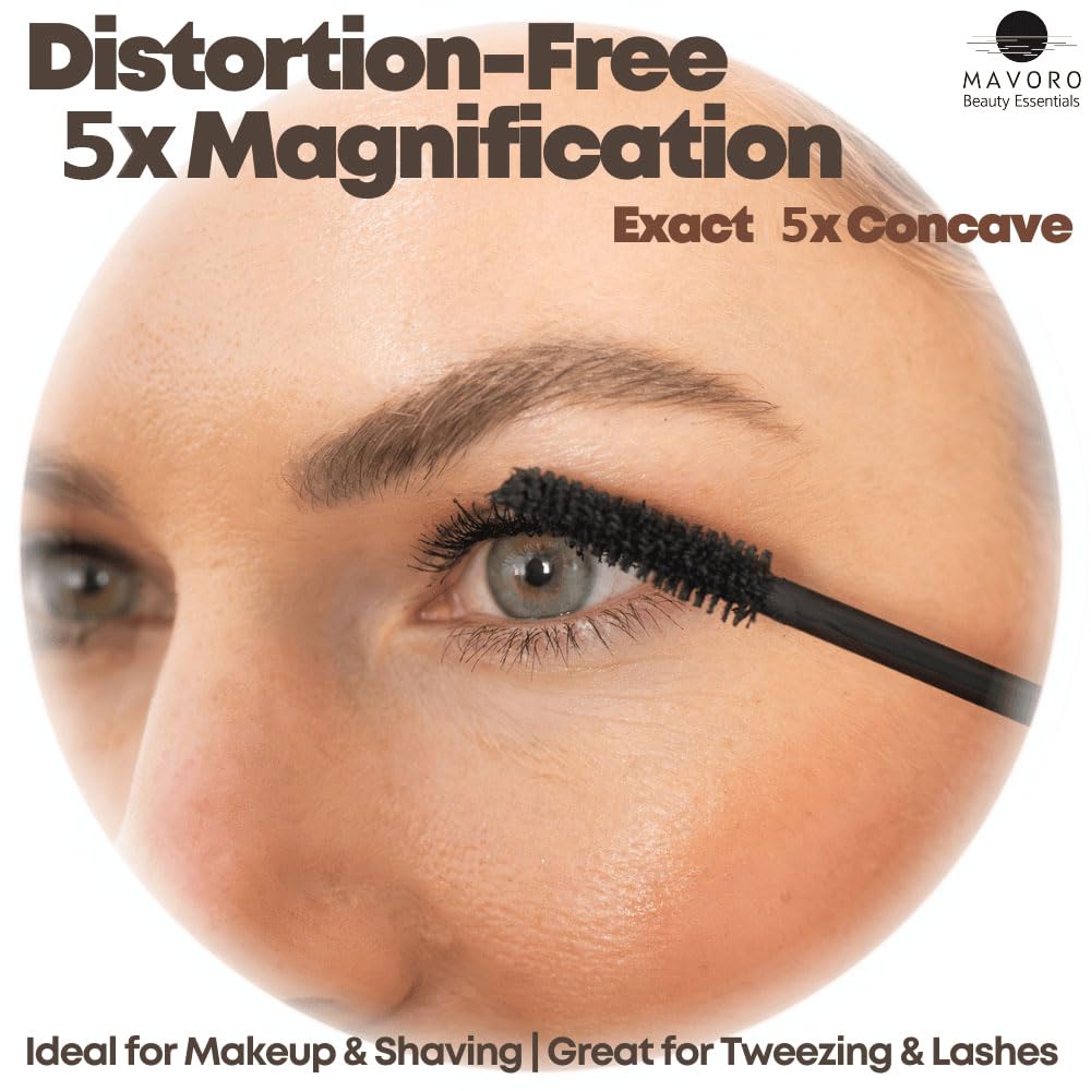 Mavoro large-view 5x mirror clarifies brows with an expansive field of view.