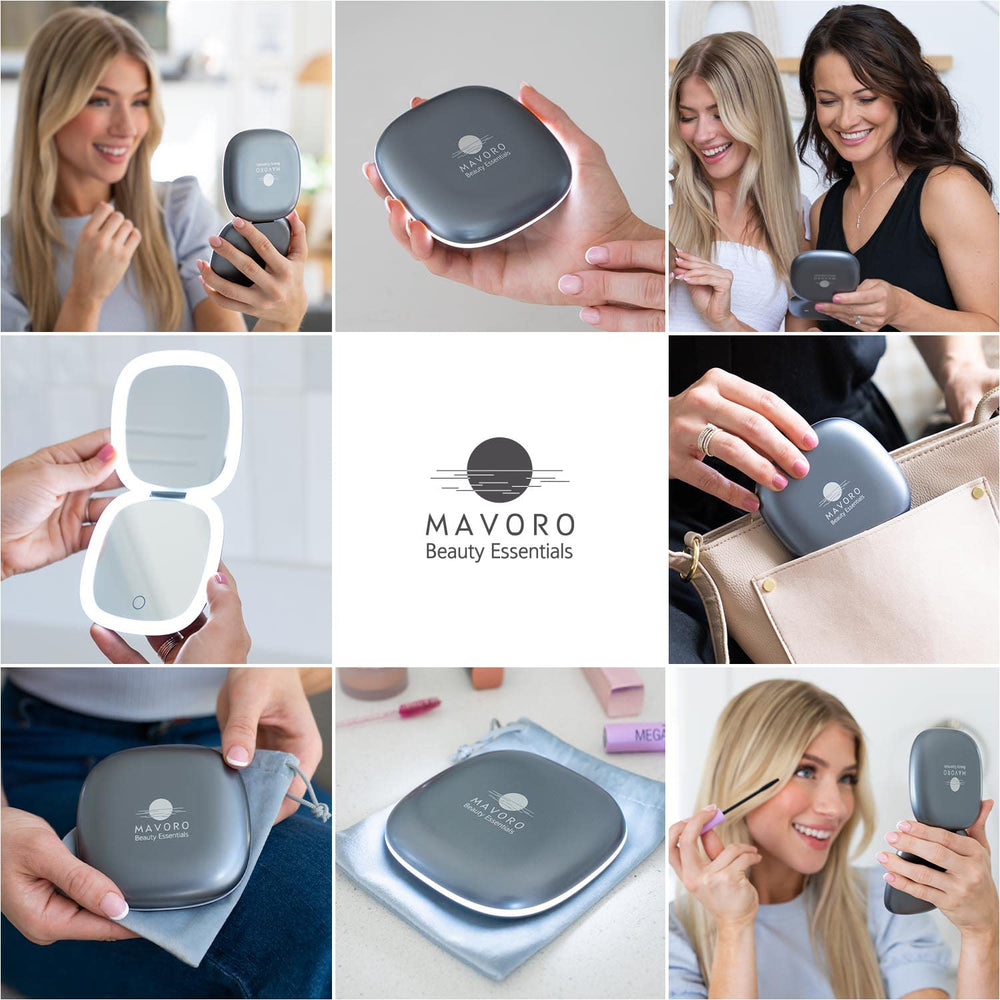 Mavoro plush pouch included with mirror for gifting and safe storage.