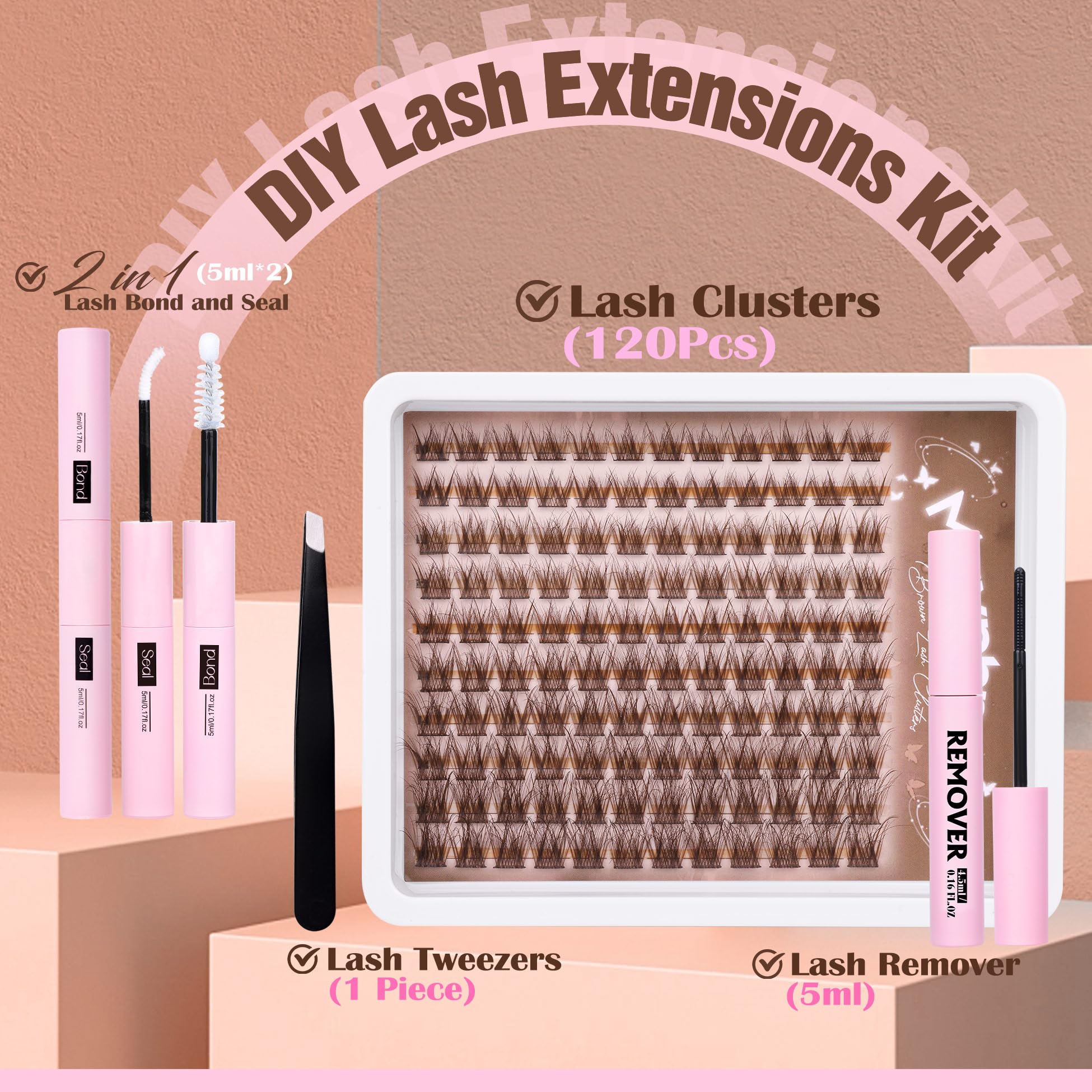Mavphnee brown lash clusters close-up for natural-looking enhancement