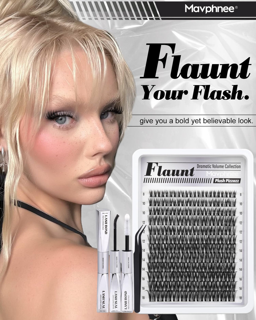Mavphnee bond and seal close-up showing strong-hold formula for all-day wear