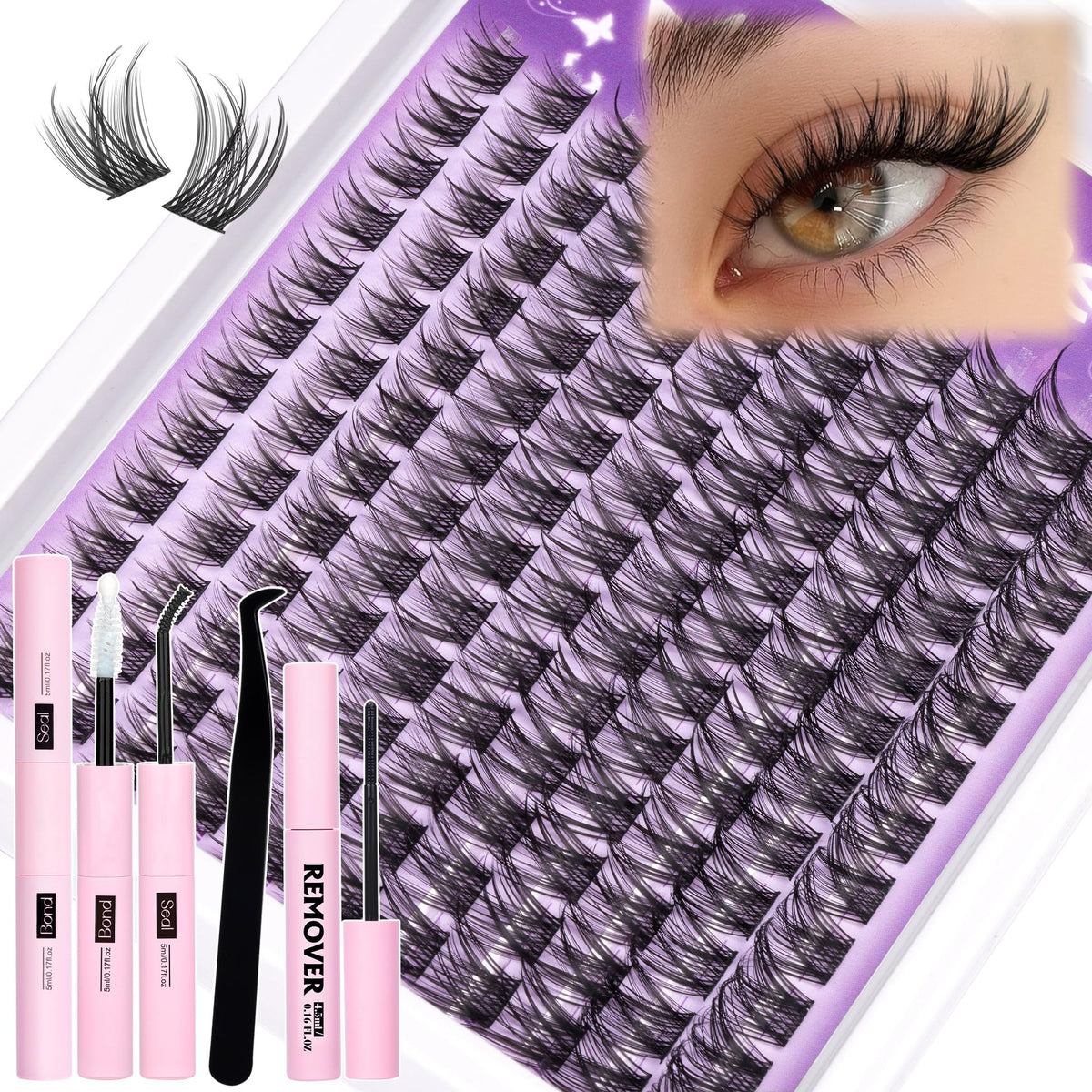 Mavphnee lash clusters 10-16mm set for natural to dramatic looks.