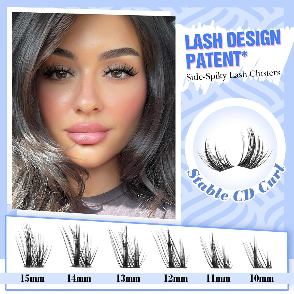 Mavphnee spiky lash clusters pre-mapped enables fast, precise home application.