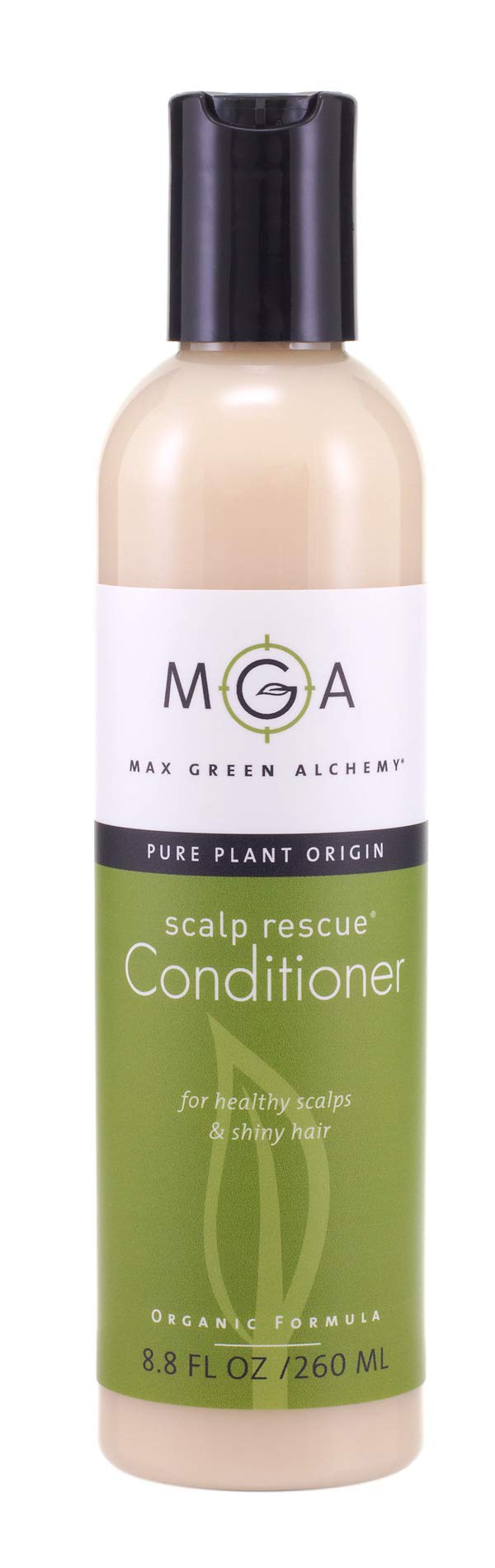 Max Green Alchemy MGA Vegan Hair Conditioner bottle with tea tree for scalp comfort.