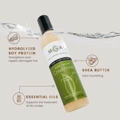 Max Green Alchemy MGA Vegan Hair Conditioner label showcases organic formula and clean beauty benefits.