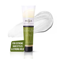 Max Green Alchemy MGA Vegan Sculpting Hair Gel Tube front shows strong hold for all-day style