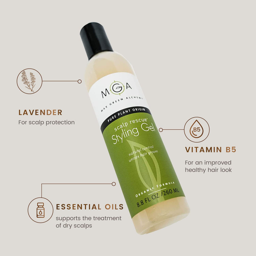 Max Green Alchemy Scalp Rescue gel in hand for easy application.