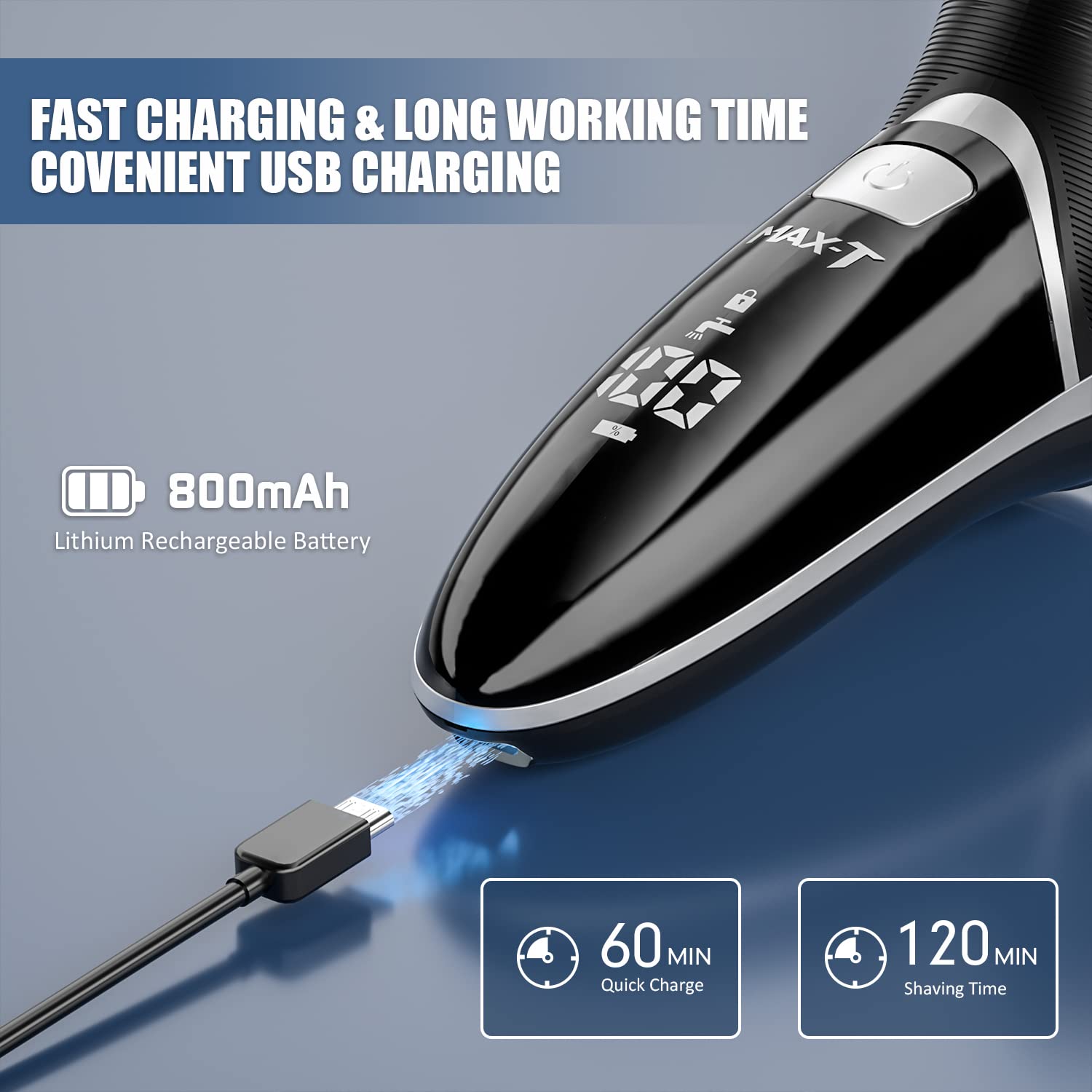 MAX-T shaver sleek modern design for comfortable handling.